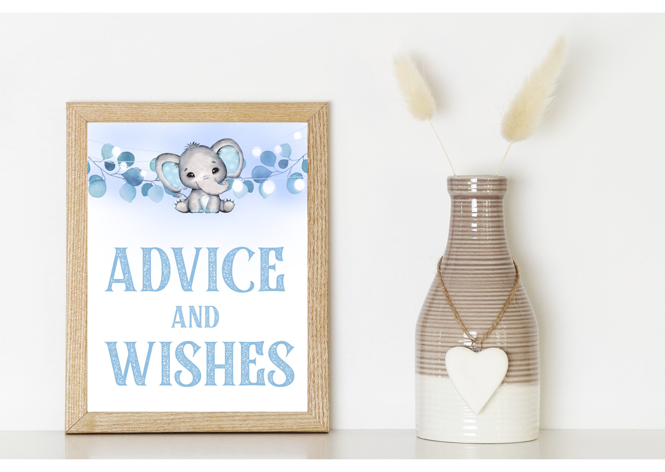 DECOR | SIGNS Blue Baby Boy Elephant Baby Shower Signs Bundle baby blue