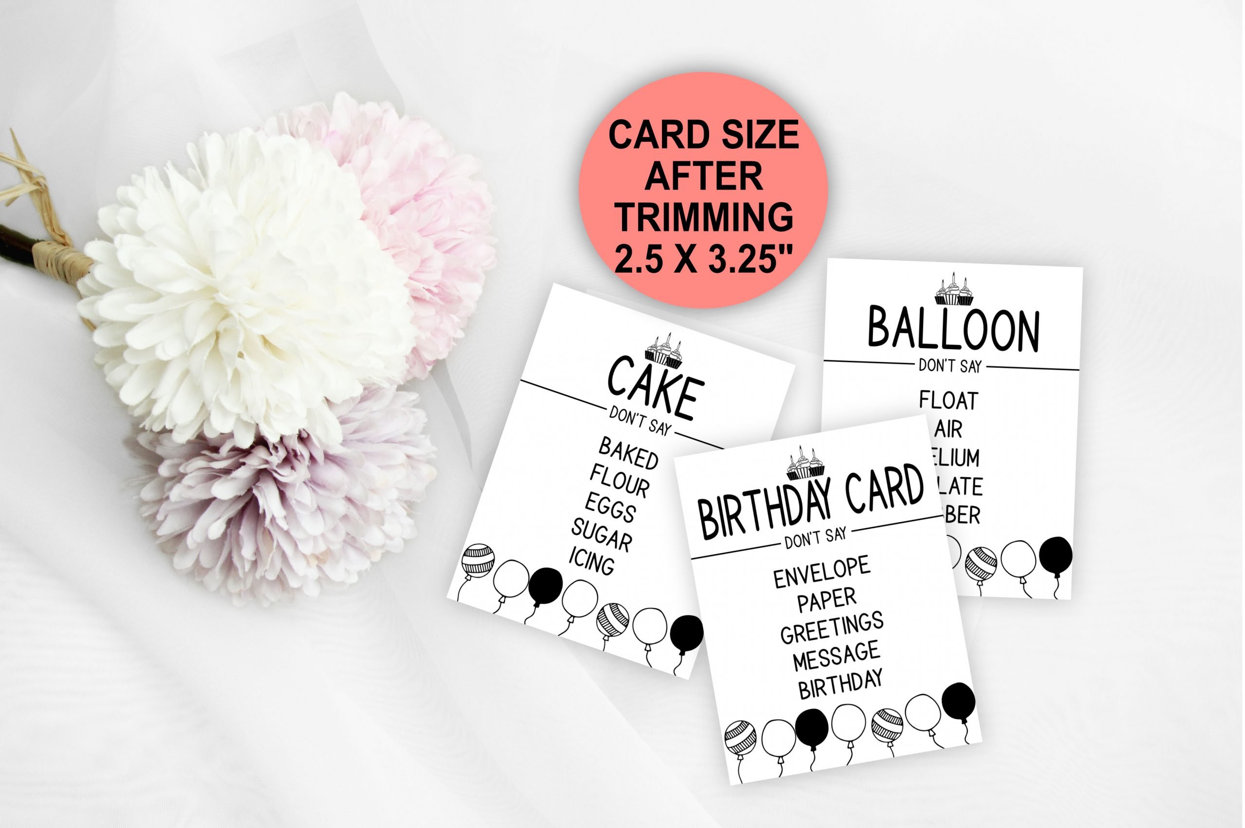 Birthday Games 60 Printable Birthday Taboo Game Cards Adult