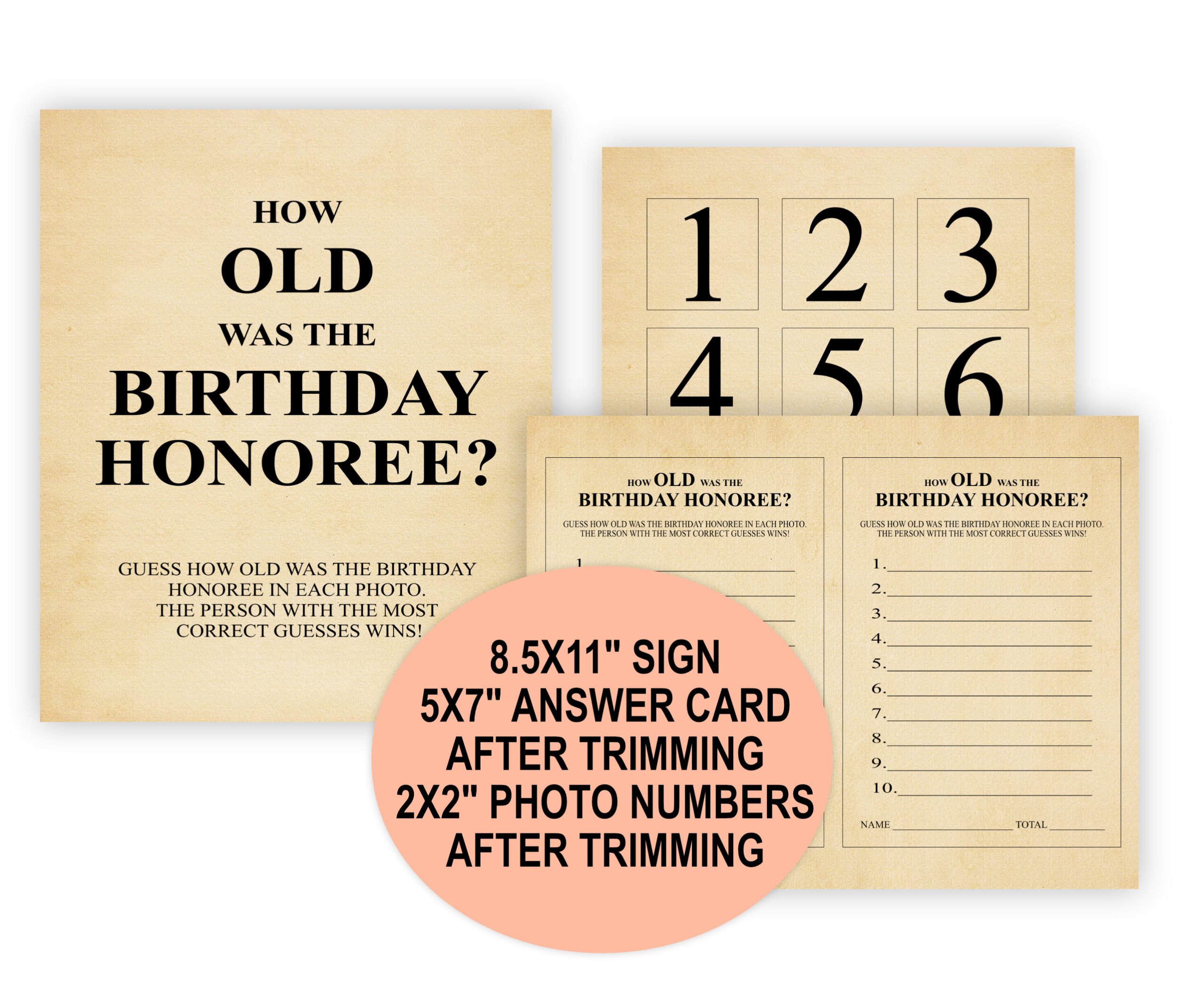 Birthday Games BORN IN 1931 Party Games Bundle 1931 Theme Birthday