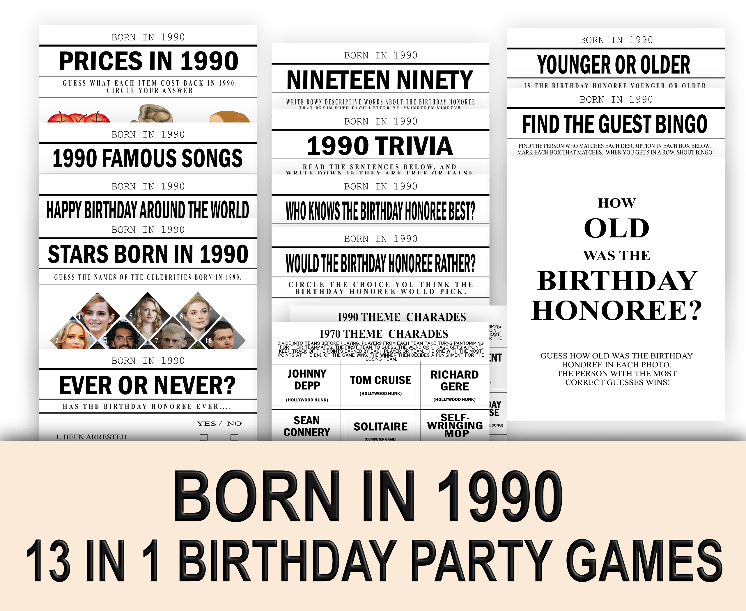 Birthday Games Born in 1990 Birthday Games 1990 Charades