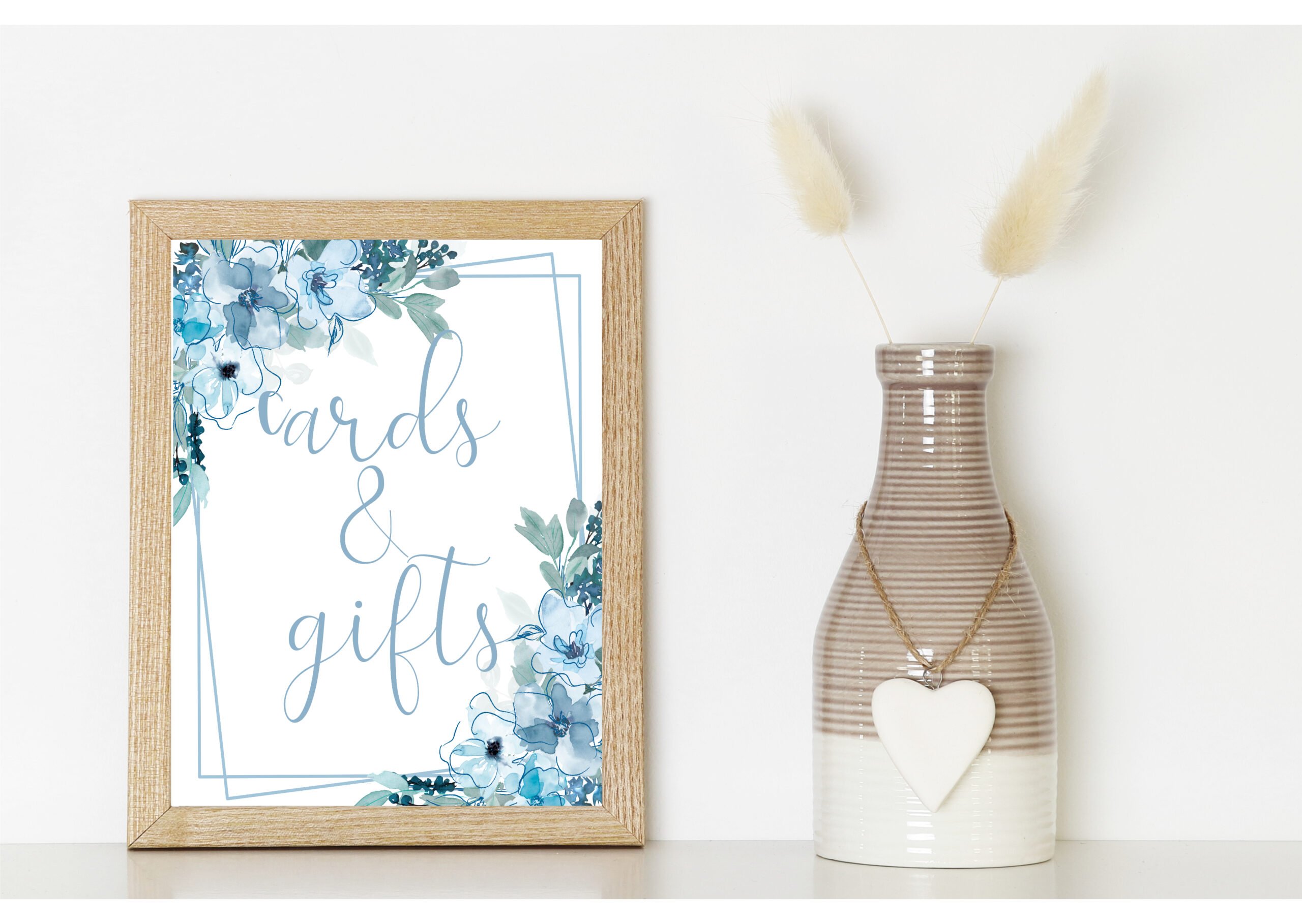 DECOR | SIGNS Blue Floral Bridal Shower Signs 8-1 bundle Blue Bridal Shower Signs