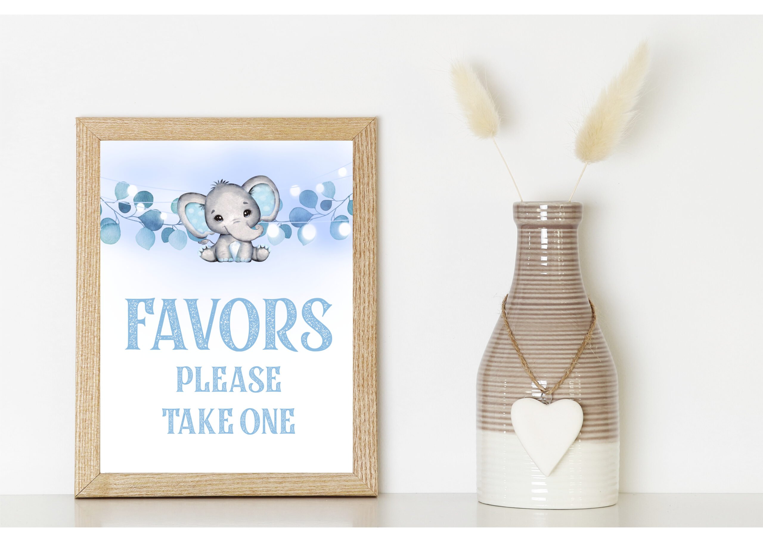 DECOR | SIGNS Blue Baby Boy Elephant Baby Shower Signs Bundle baby blue