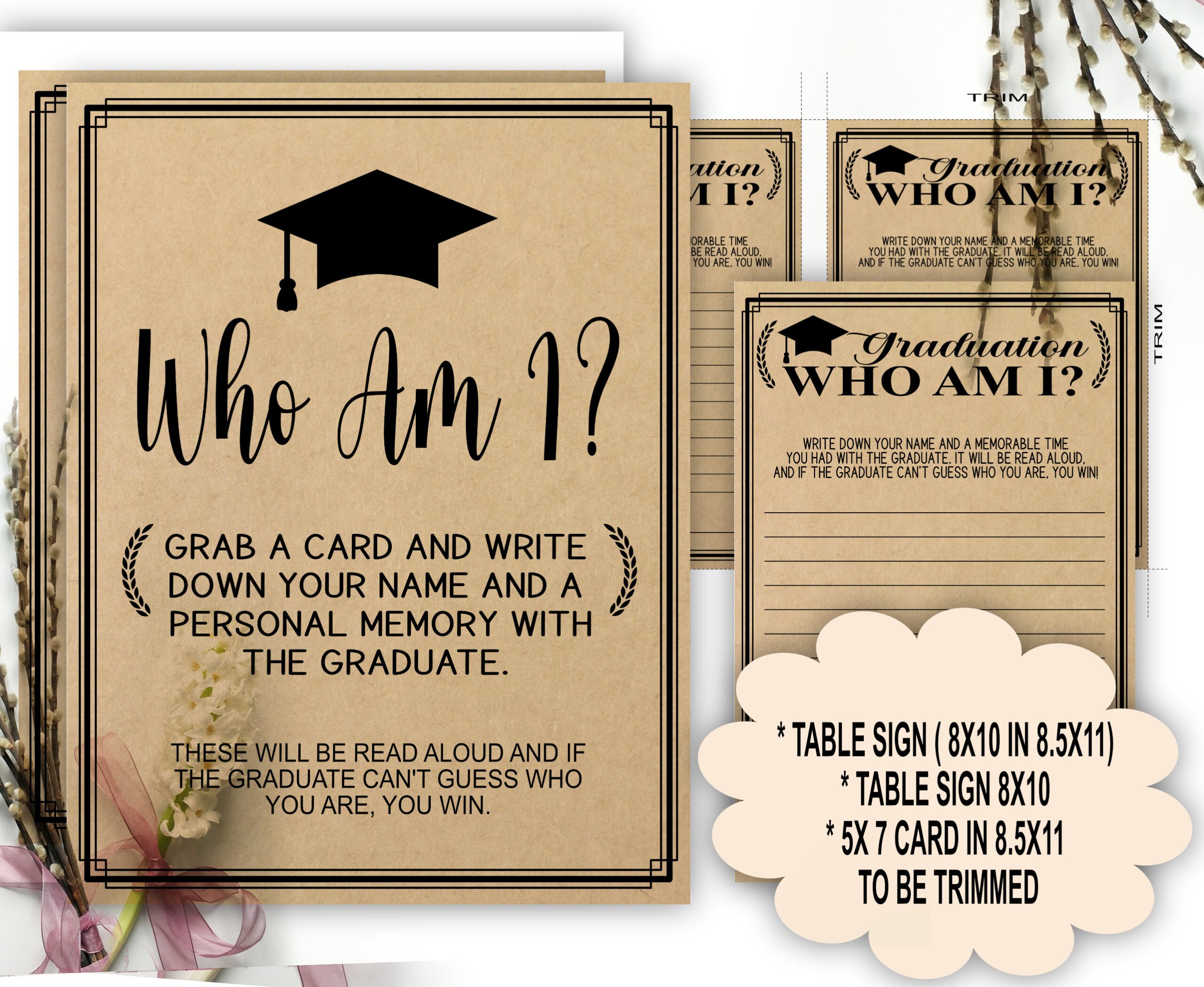 GAMES Rustic Kraft Graduation 14-1 Game Bundle Graduation Charades