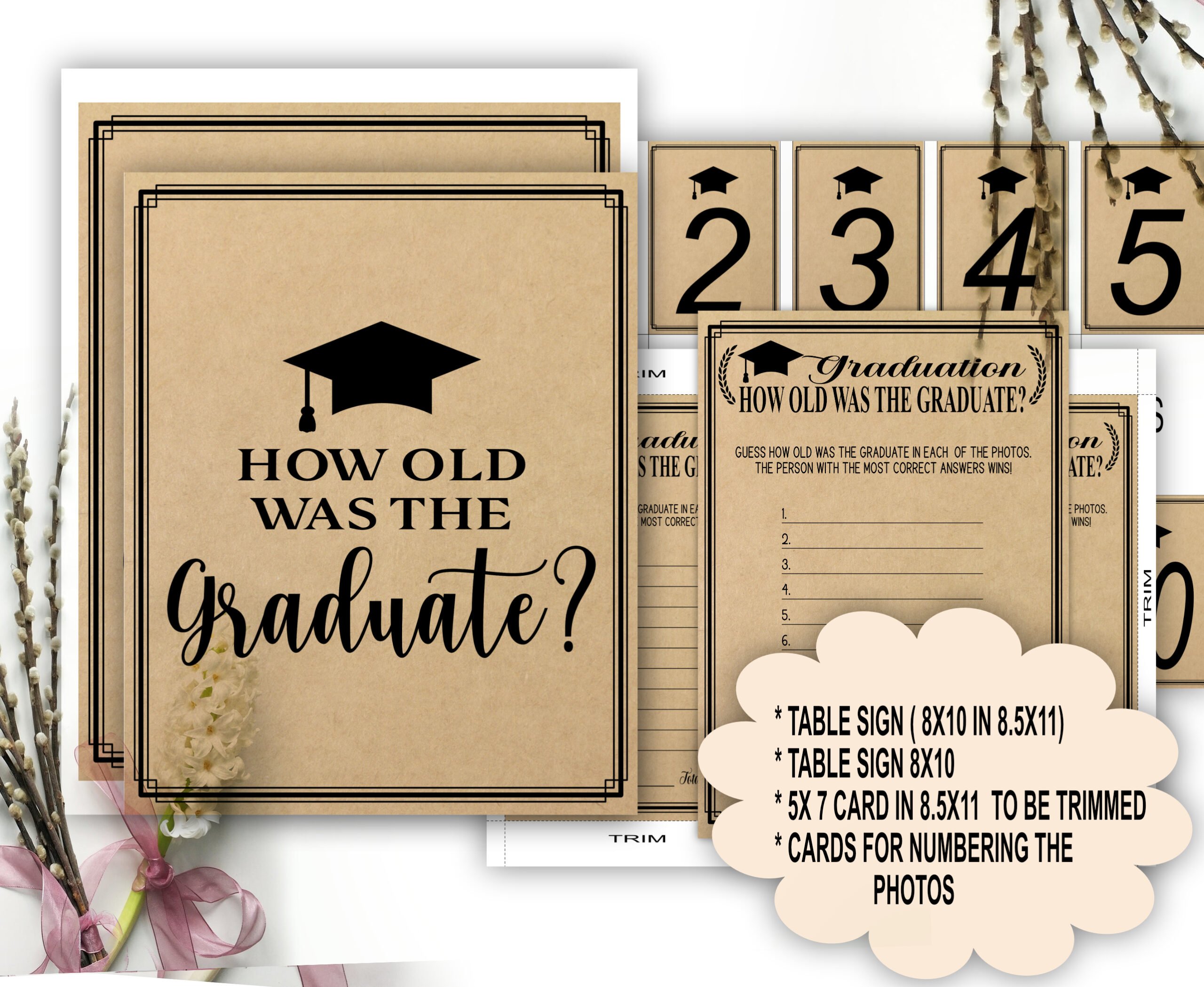 GAMES Rustic Kraft Graduation 14-1 Game Bundle Graduation Charades