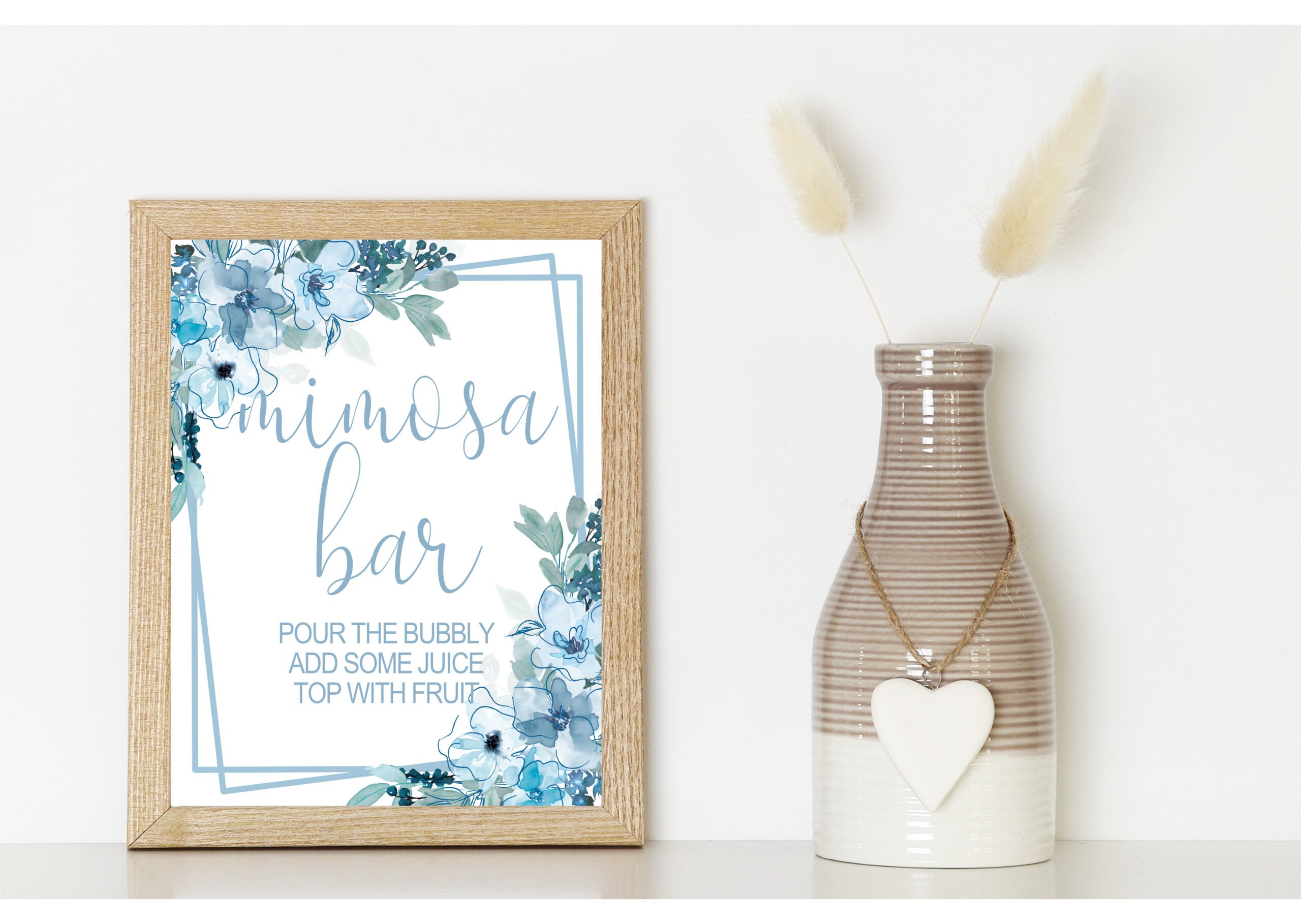 DECOR | SIGNS Blue Floral Bridal Shower Signs 8-1 bundle Blue Bridal Shower Signs