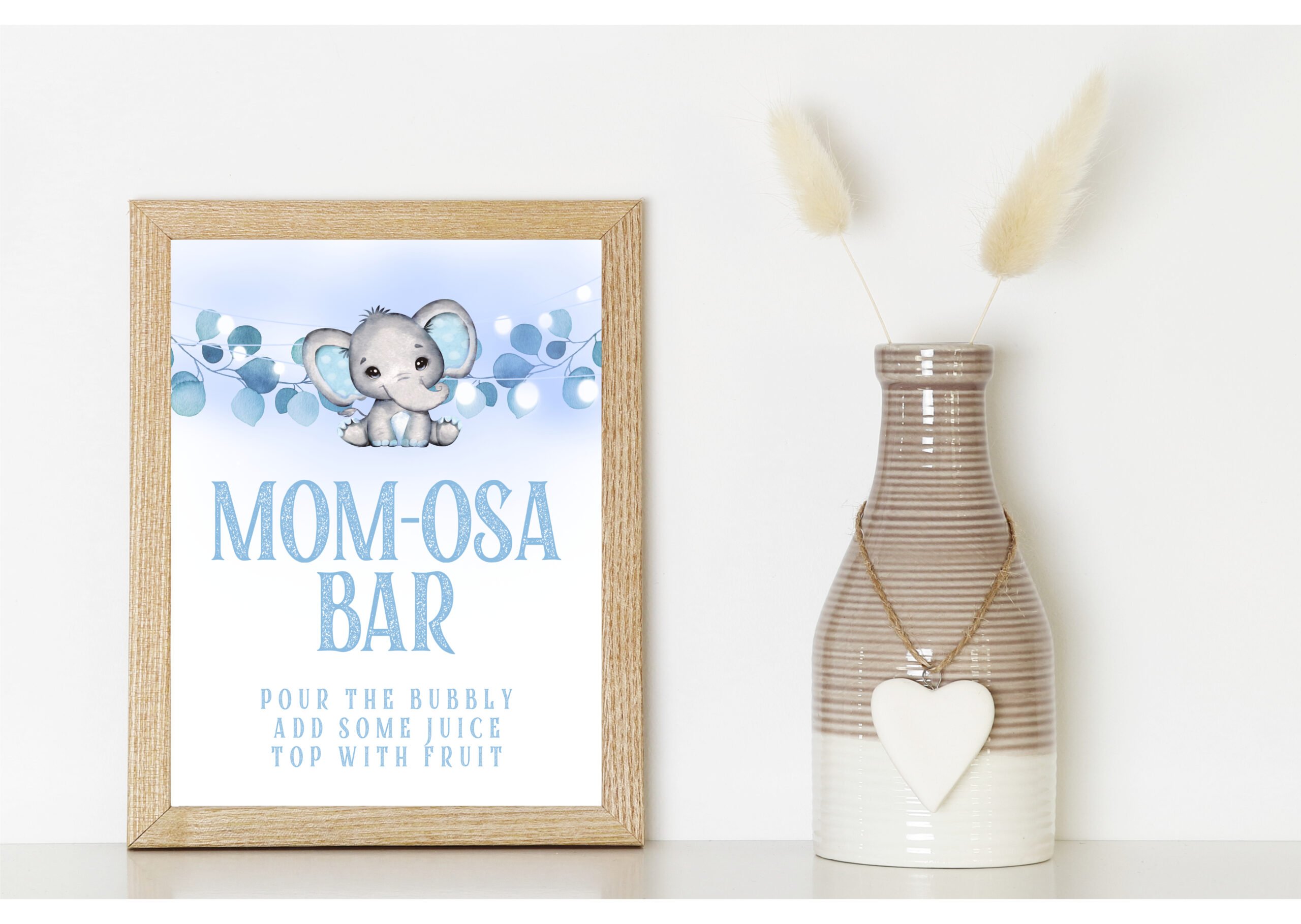 DECOR | SIGNS Blue Baby Boy Elephant Baby Shower Signs Bundle baby blue