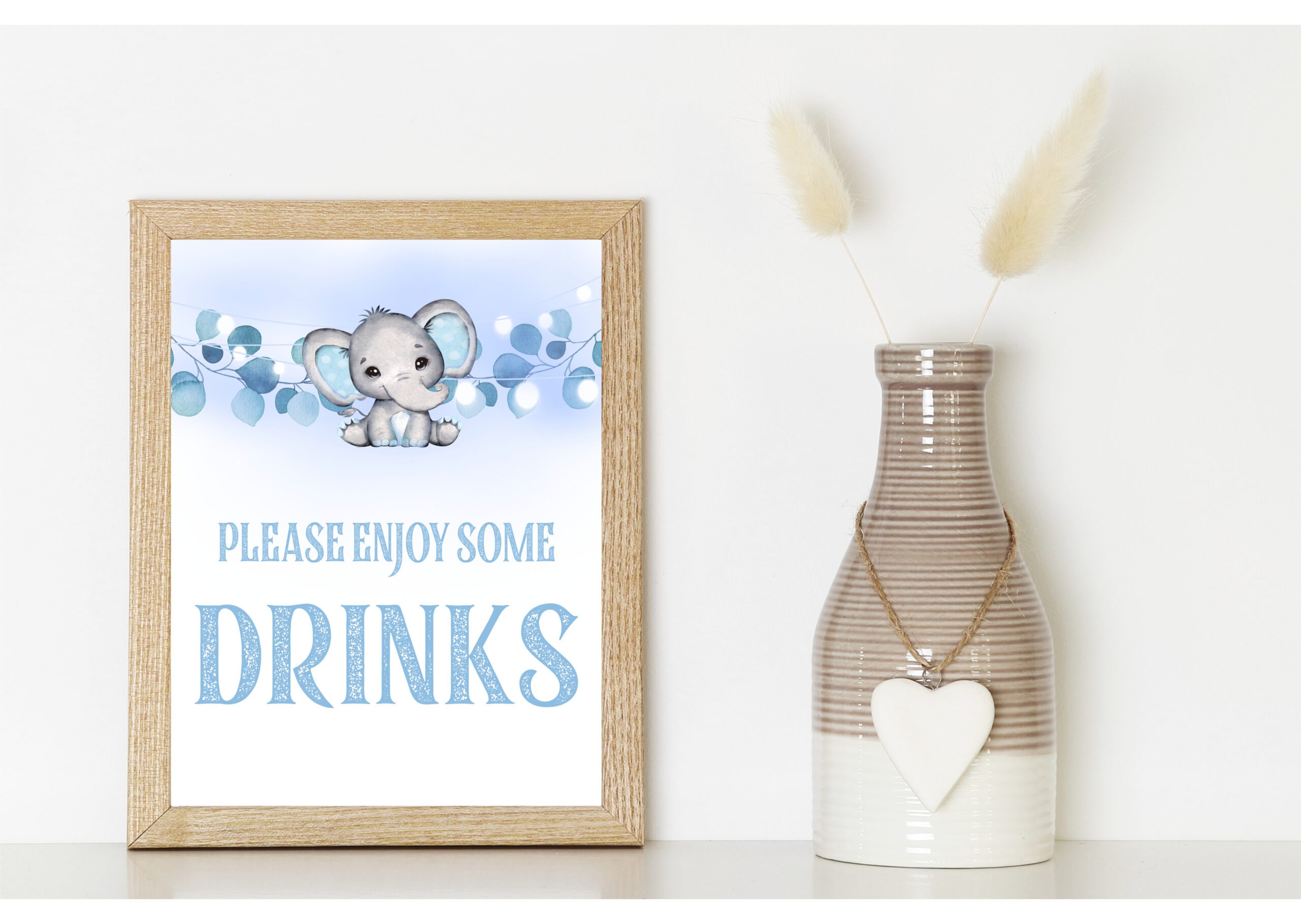 DECOR | SIGNS Blue Baby Boy Elephant Baby Shower Signs Bundle baby blue