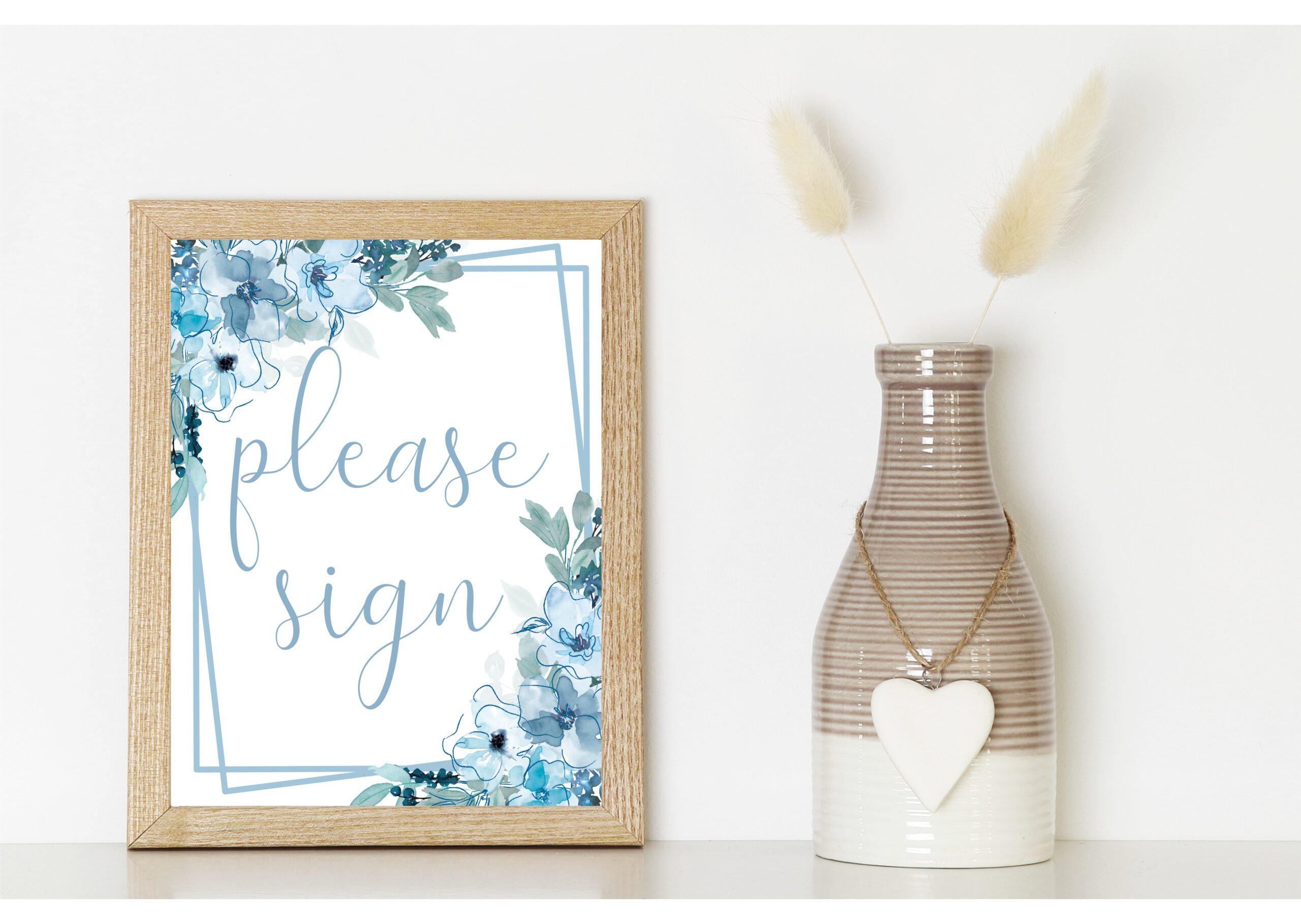 DECOR | SIGNS Blue Floral Bridal Shower Signs 8-1 bundle Blue Bridal Shower Signs