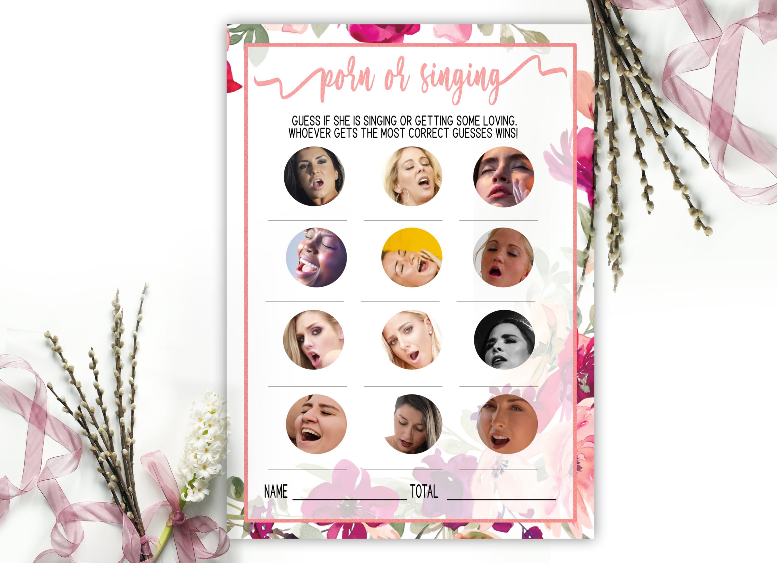 Bridal Shower Games Porn or Singing Adult Bachelorette Party Game Bachelorette Adult Party Game