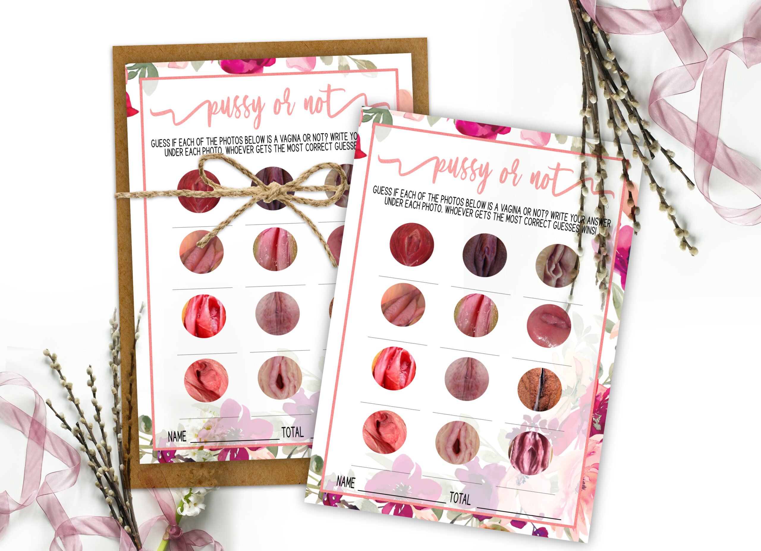 Bridal Shower Games Pussy Or Not Bachelorette Party Game – Printable Adult Dirty Party Game