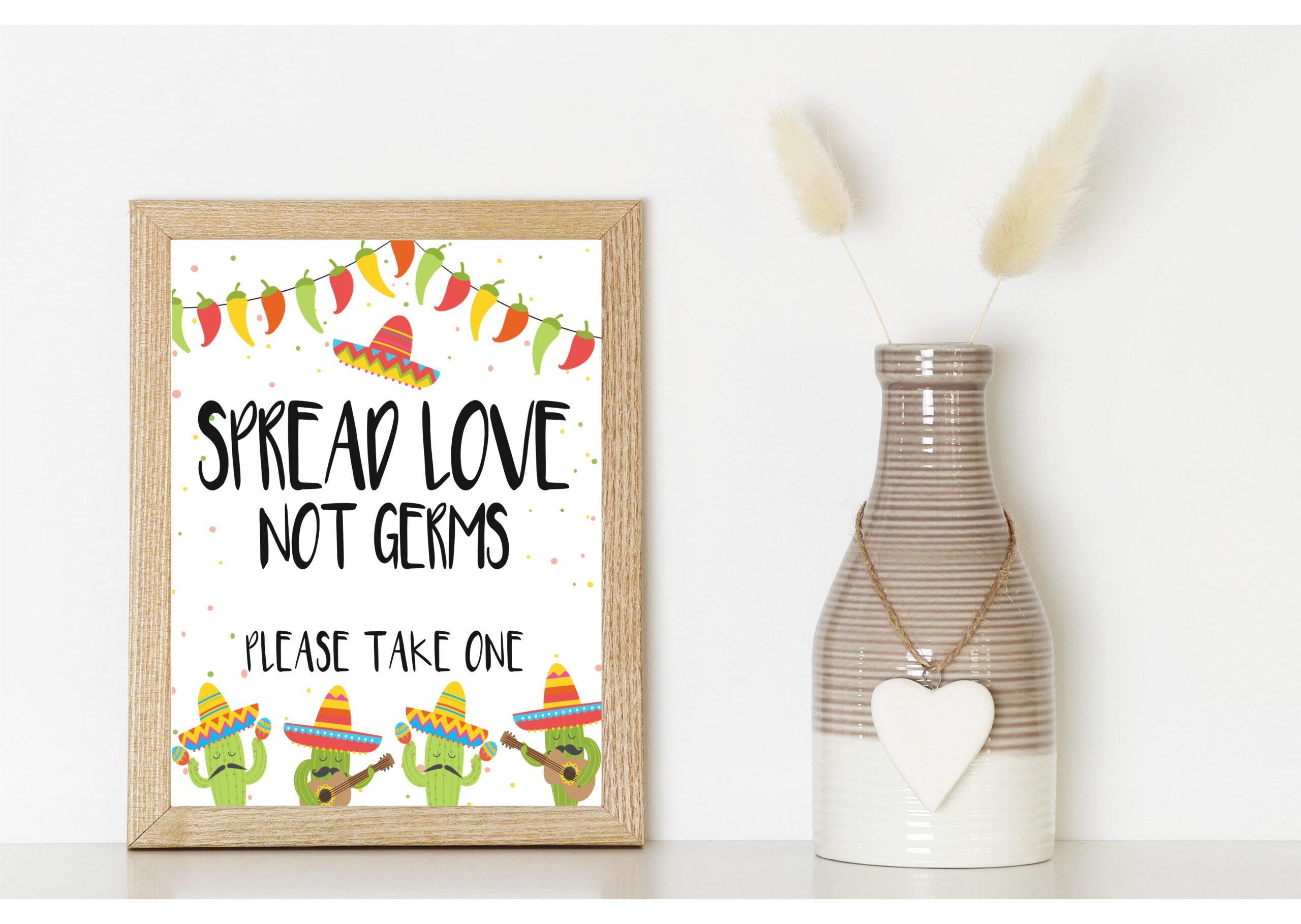 DECOR | SIGNS Fiesta Cactus Spread Love Not Germs Sign – Printable Baby Shower