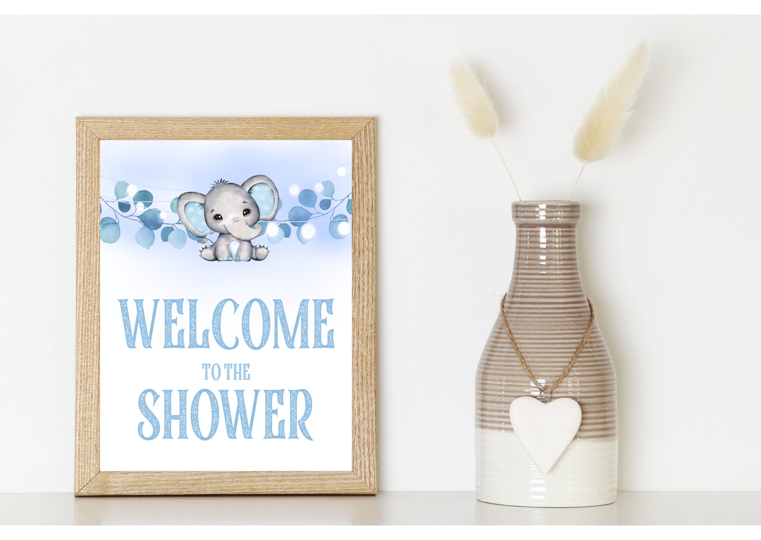 DECOR | SIGNS Blue Baby Boy Elephant Baby Shower Signs Bundle baby blue