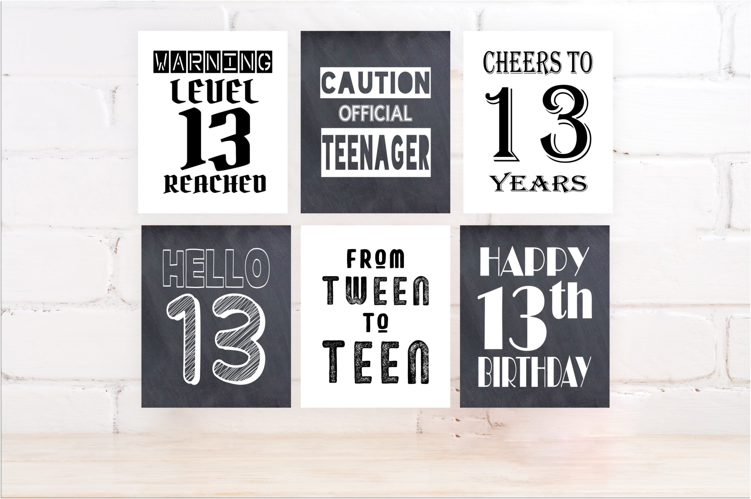 Birthday Posters 13th Birthday Signs Decor Bundle – Birthday Party Decorations – 13th Birthday Posters – PRINTABLE 13th Birthday Celebration