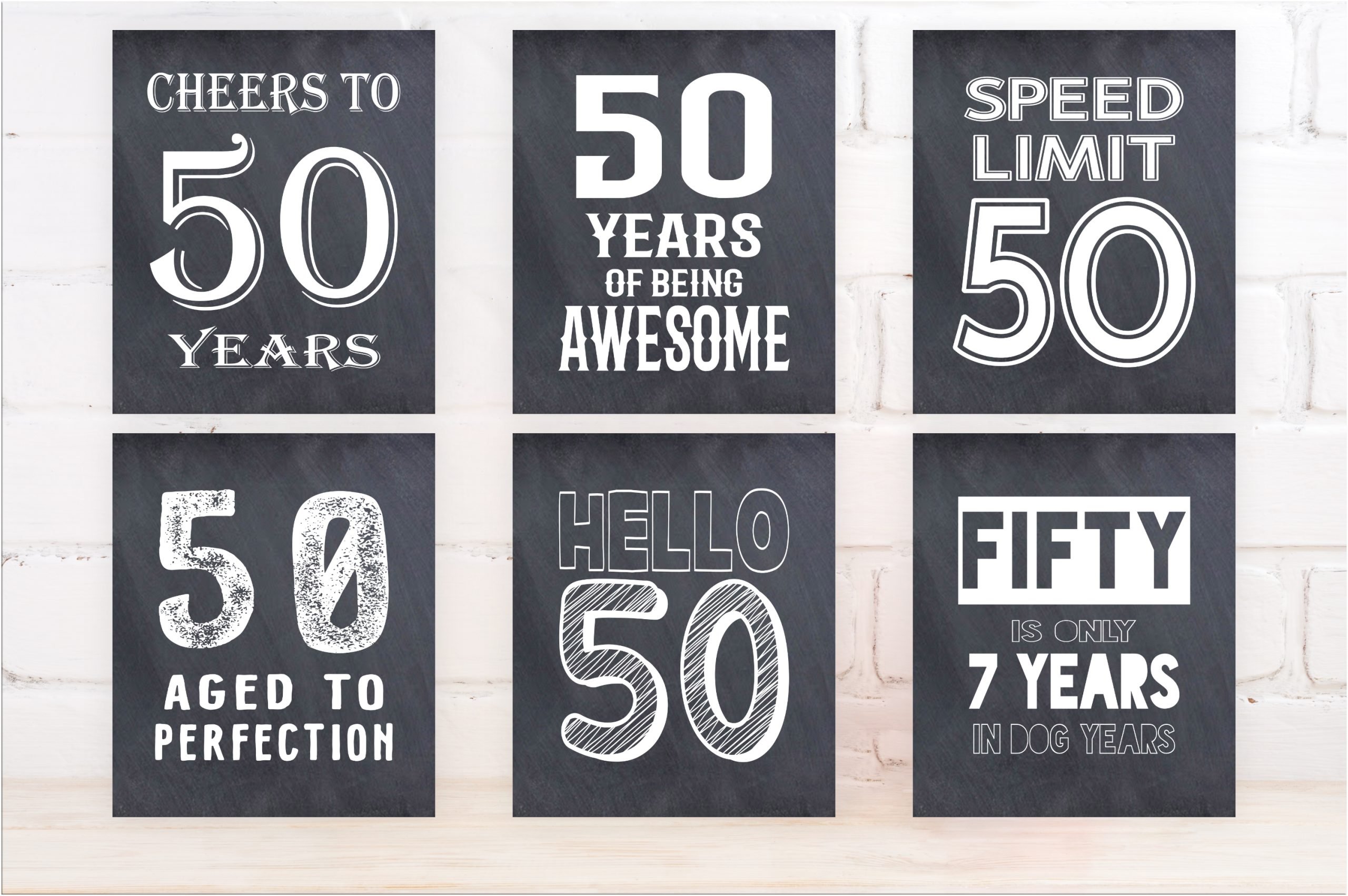 Birthday Posters 50th Birthday Signs Bundle, 50th Birthday Poster Sign Printable 50 AGED TO PERFECTION