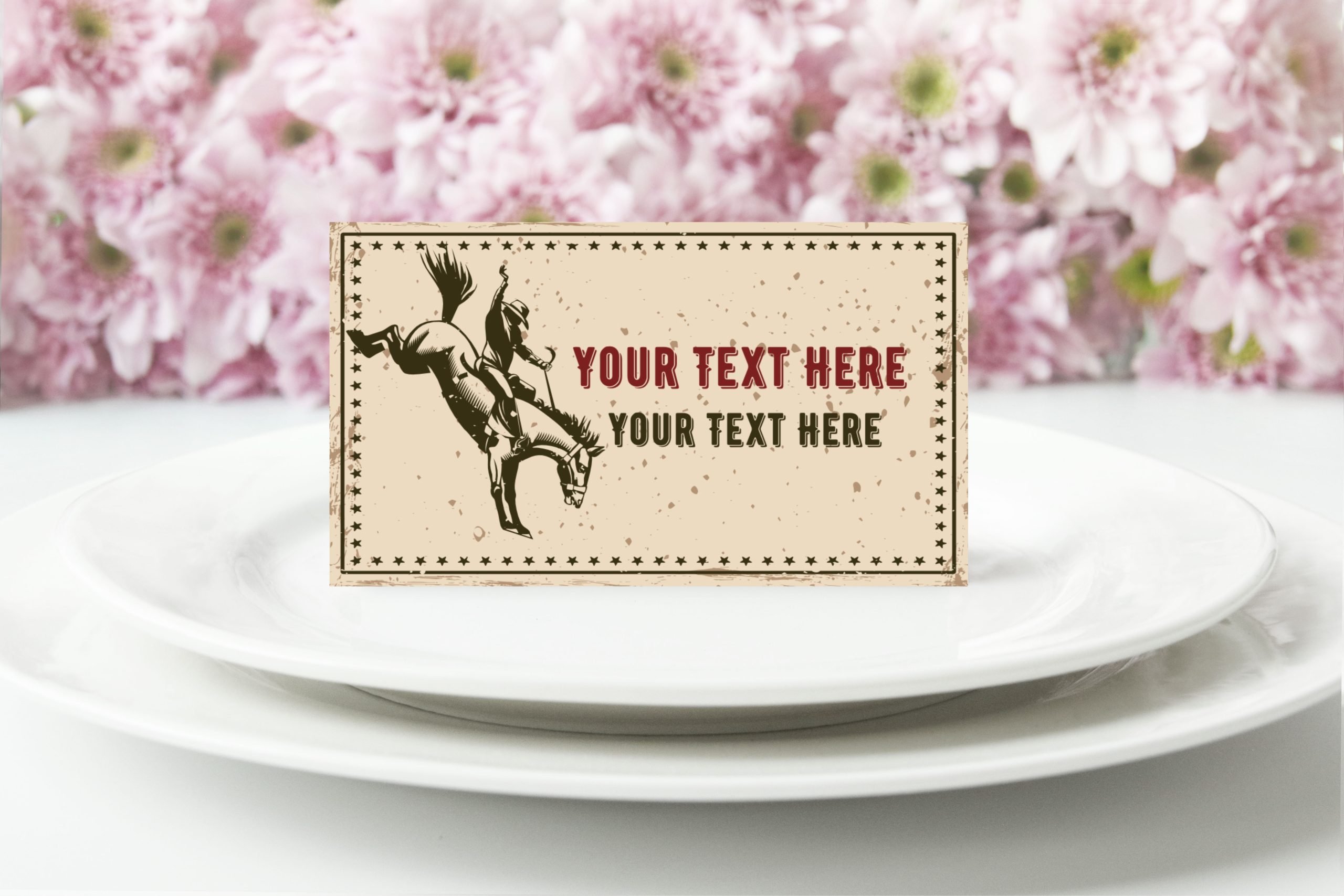 Food Label Editable Rodeo Food Labels Tent Card, Rodeo Cowboy Horse Rustic Buffet Label Buffet_Label