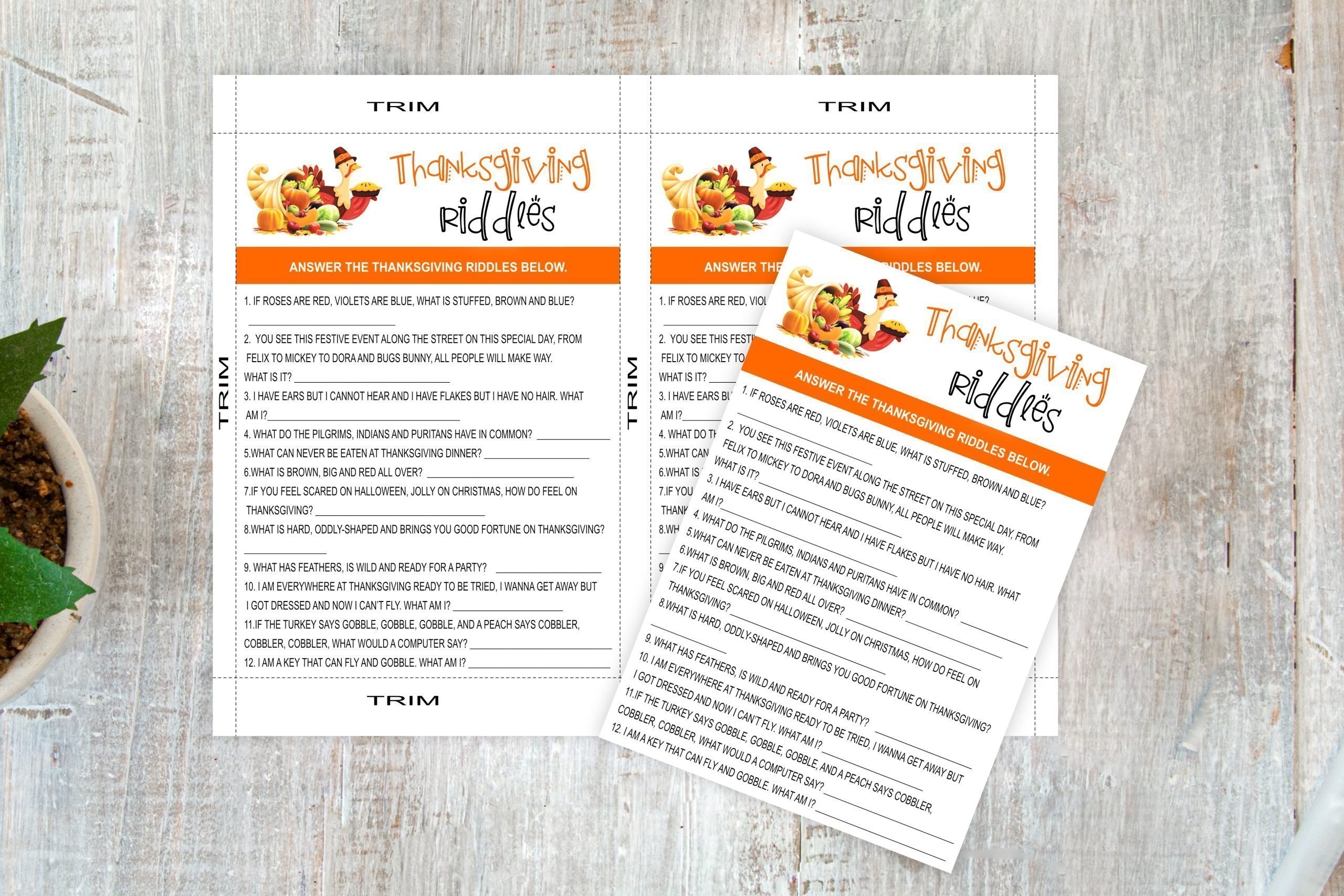 HOLIDAY Thanksgiving riddle game turkey day game, thanksgiving day, fun game printable clear prints