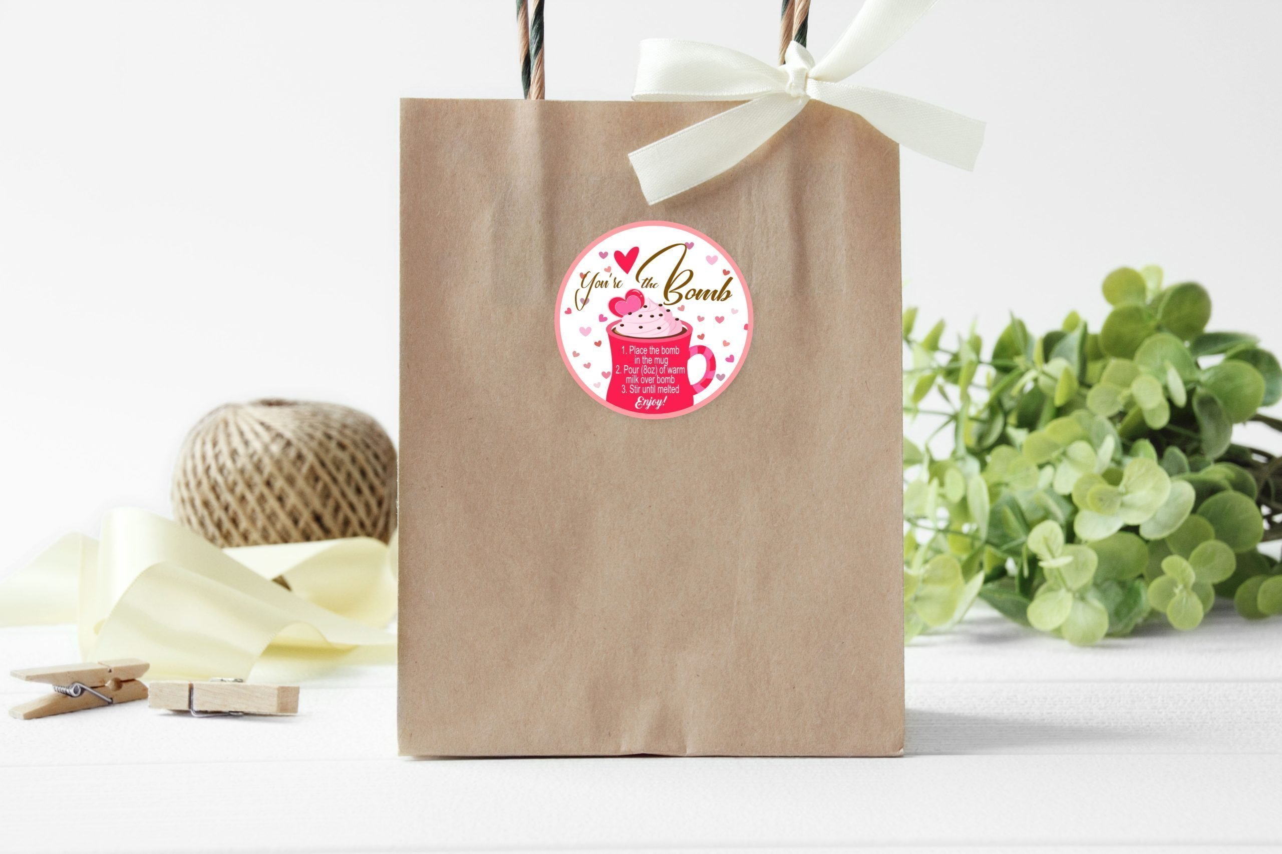 HOLIDAY Valentine You’re the Bomb Hot Chocolate Bomb Tag, PRINTABLE 2x2" size