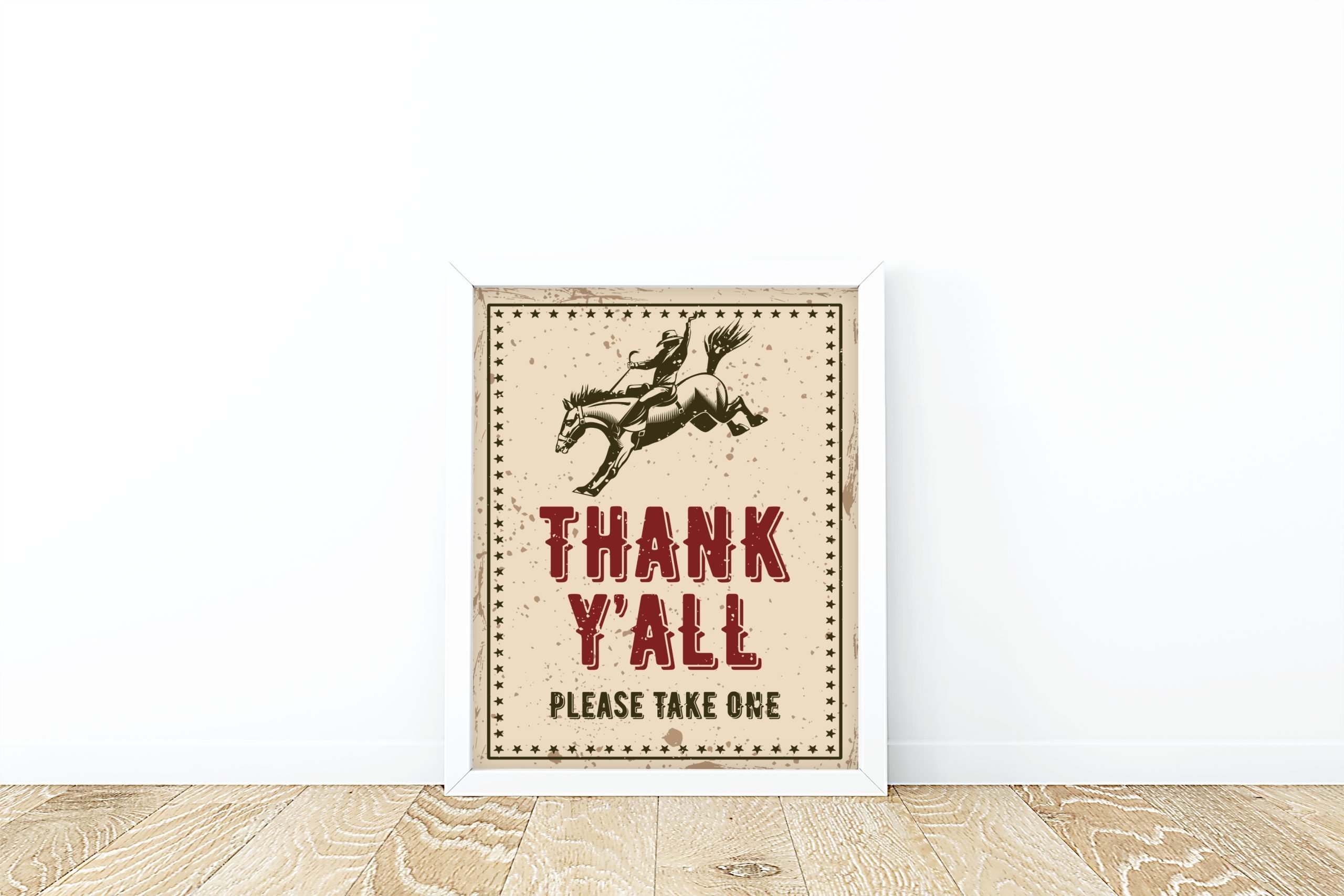 DECOR | SIGNS “Thank Y’all Please Take One” Rodeo Treat Sign – Printable Cowboy Theme – Digital Download 8x10" Sign Size