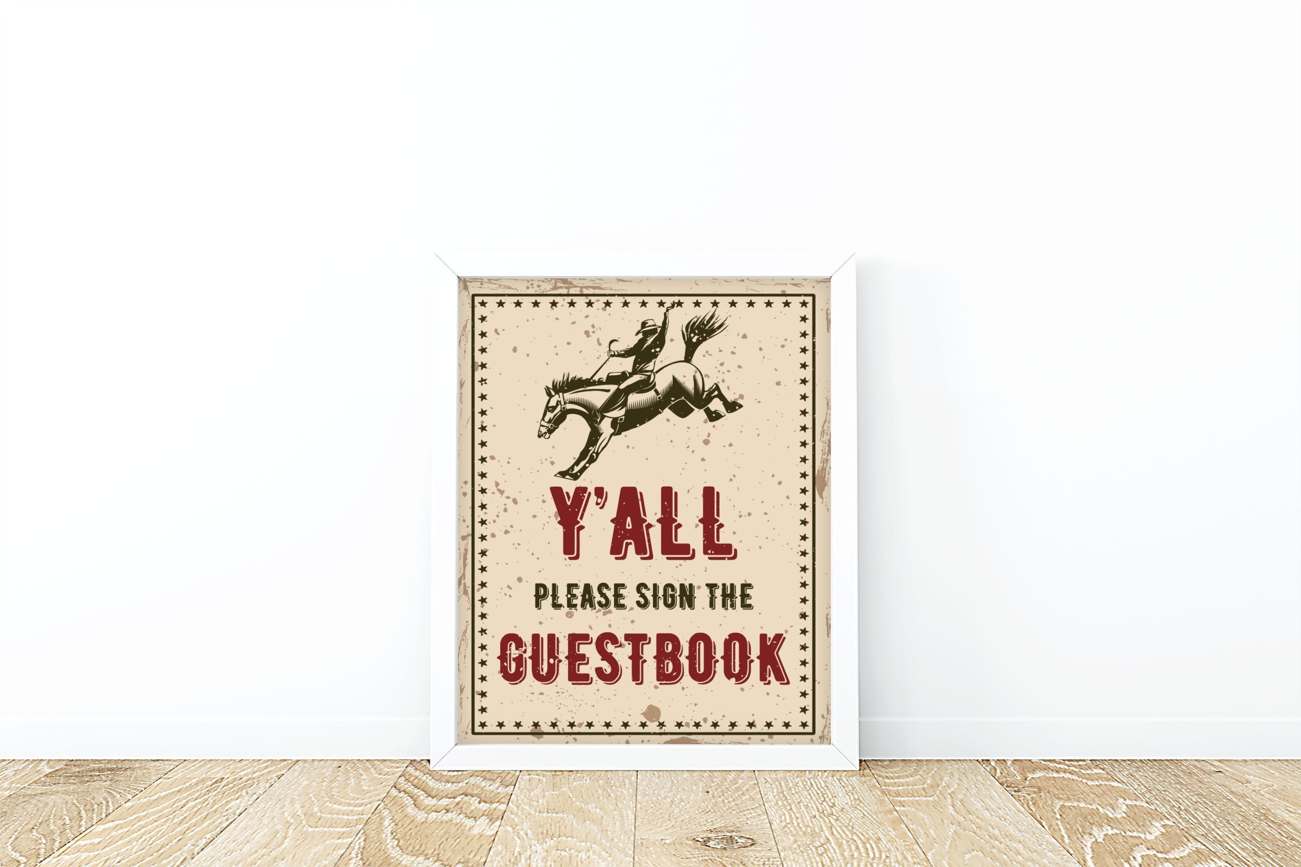 DECOR | SIGNS Rodeo Y’all Sign the GuestBook Sign – Cowboy Rodeo Horse PRINTABLE Baby Shower Sign