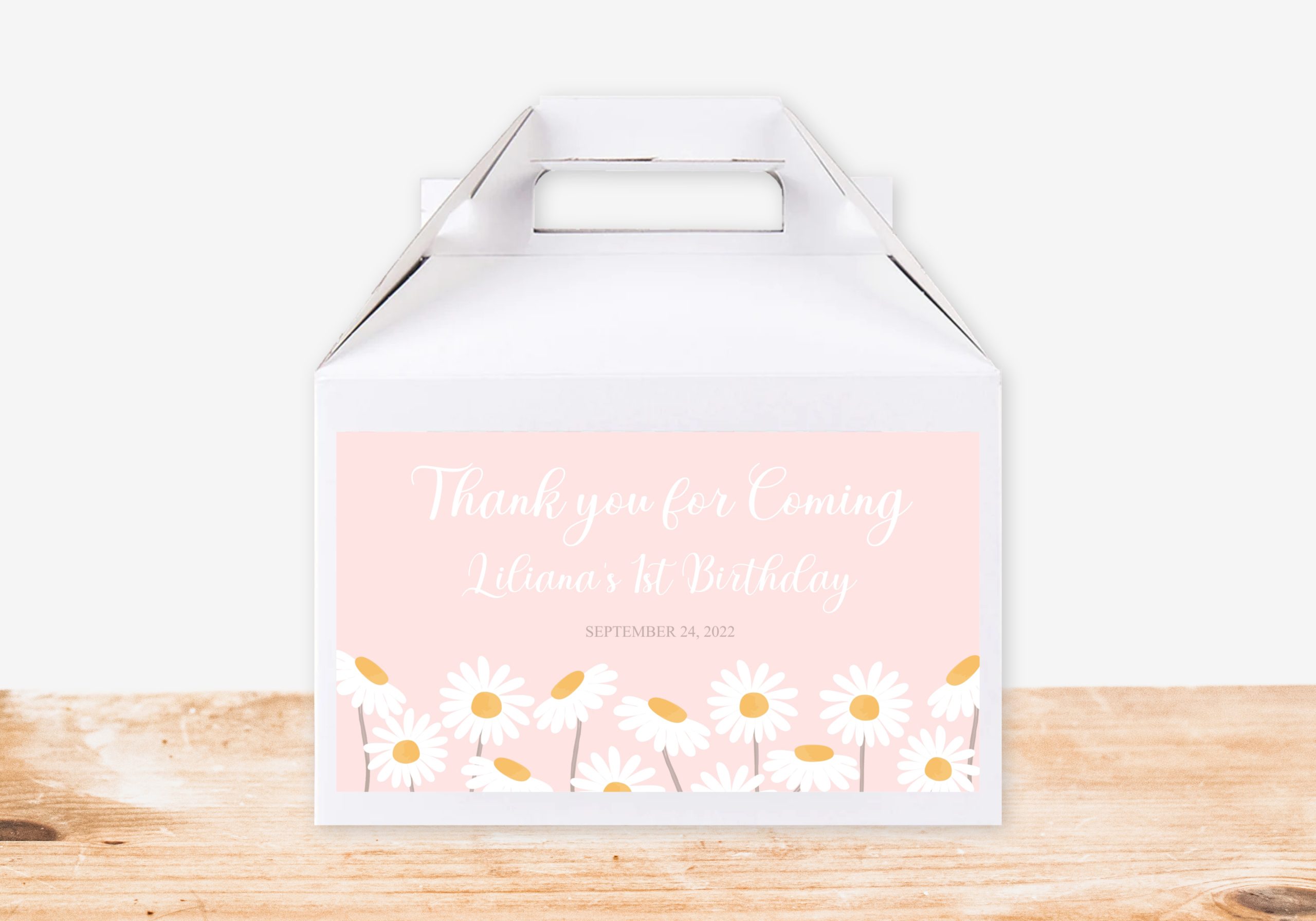 Gable Box - Treat Box Editable Daisy Gable Box Favor Label, Birthday Party & Baby Shower Treat Box Baby Shower Daisy Boho Decor