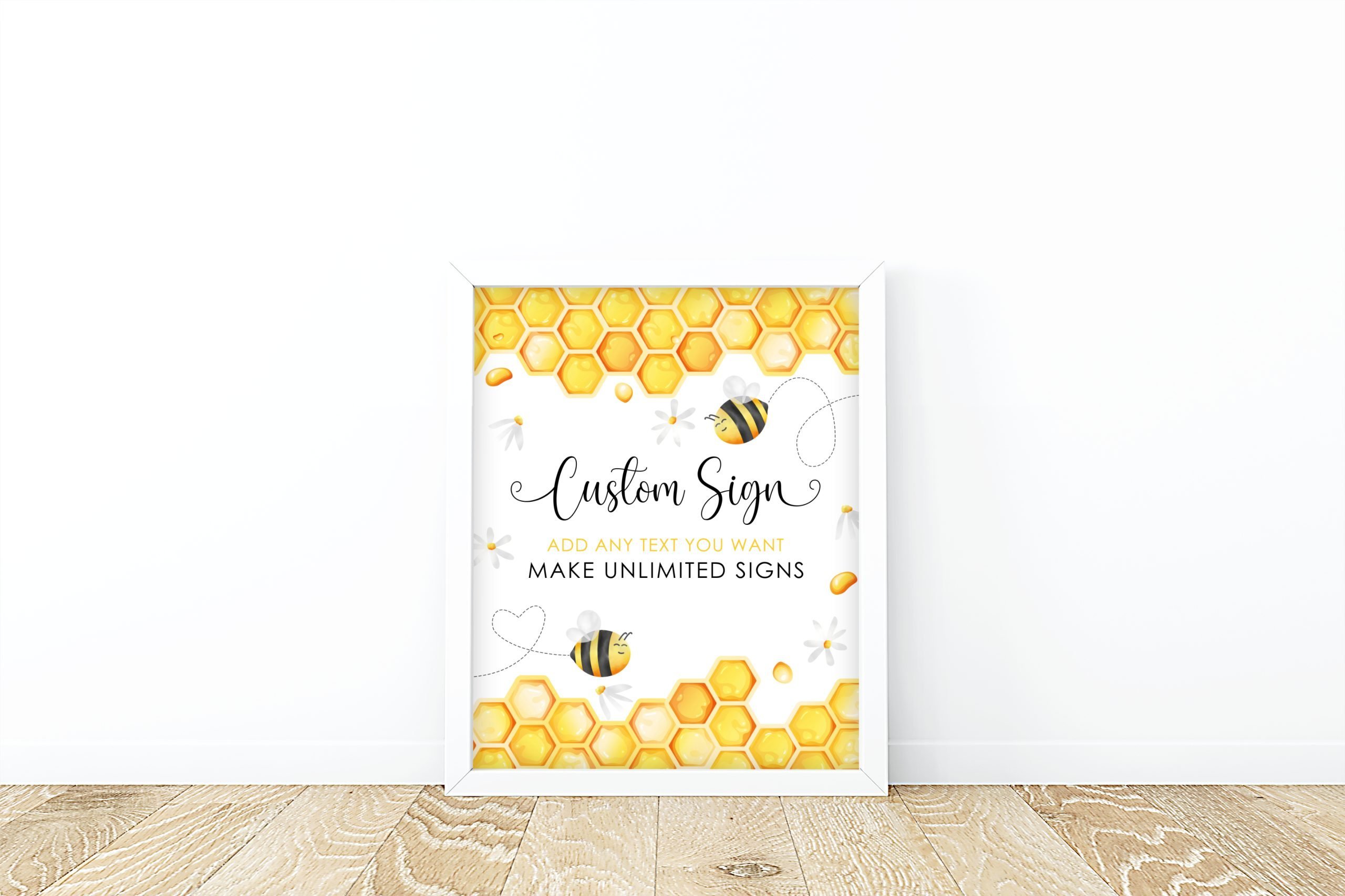 DECOR | SIGNS Editable Bee Custom Sign, Baby Shower Birthday Party Table Sign Decor Baby Shower Birthday Party Table Sign Decor