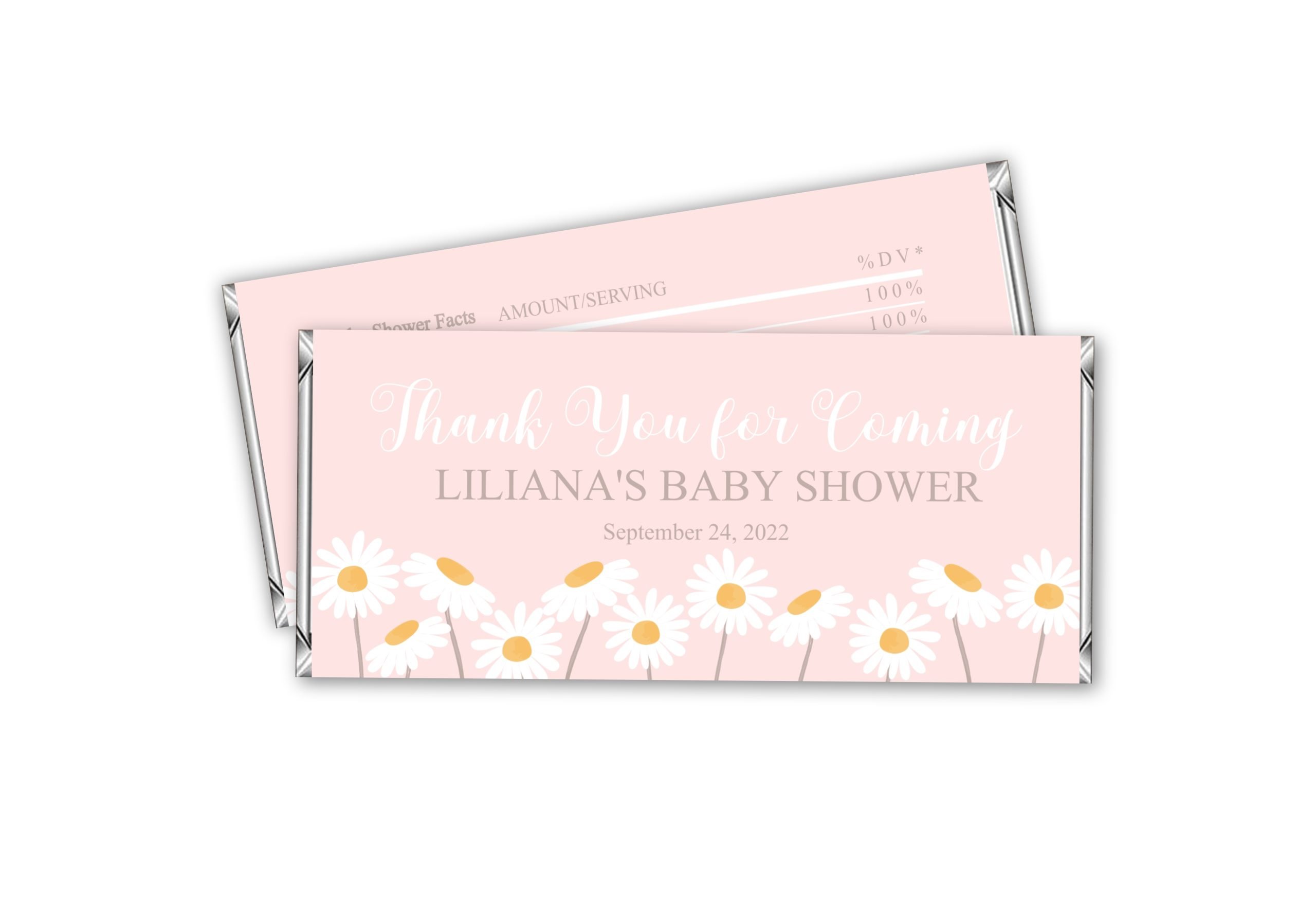 Candy Bar Wrapper Editable Daisy Candy Bar Wrapper Label, PRINTABLE, Daisy Themed Birthday Party, Baby Shower Baby Shower Chocolate Bar Wrapper