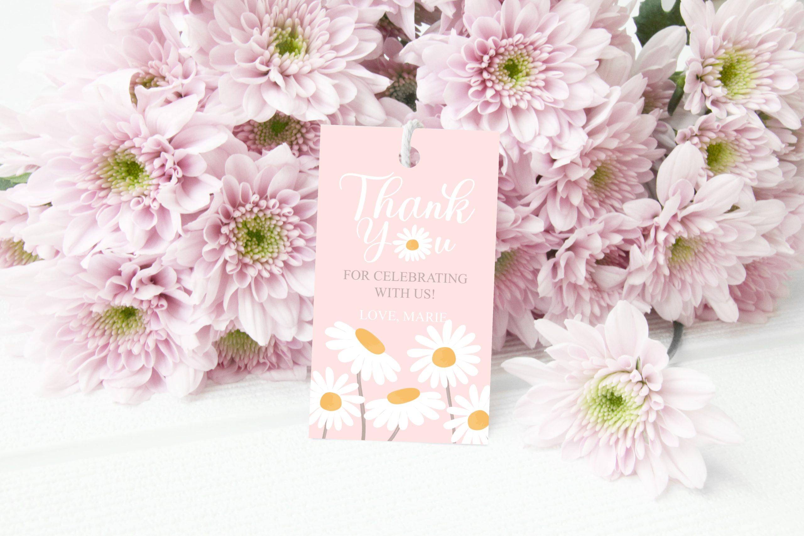 Gift Tags | Favor Tags Editable Daisy Birthday Thank You Favor Tags Baby Shower Daisy Favor Tags