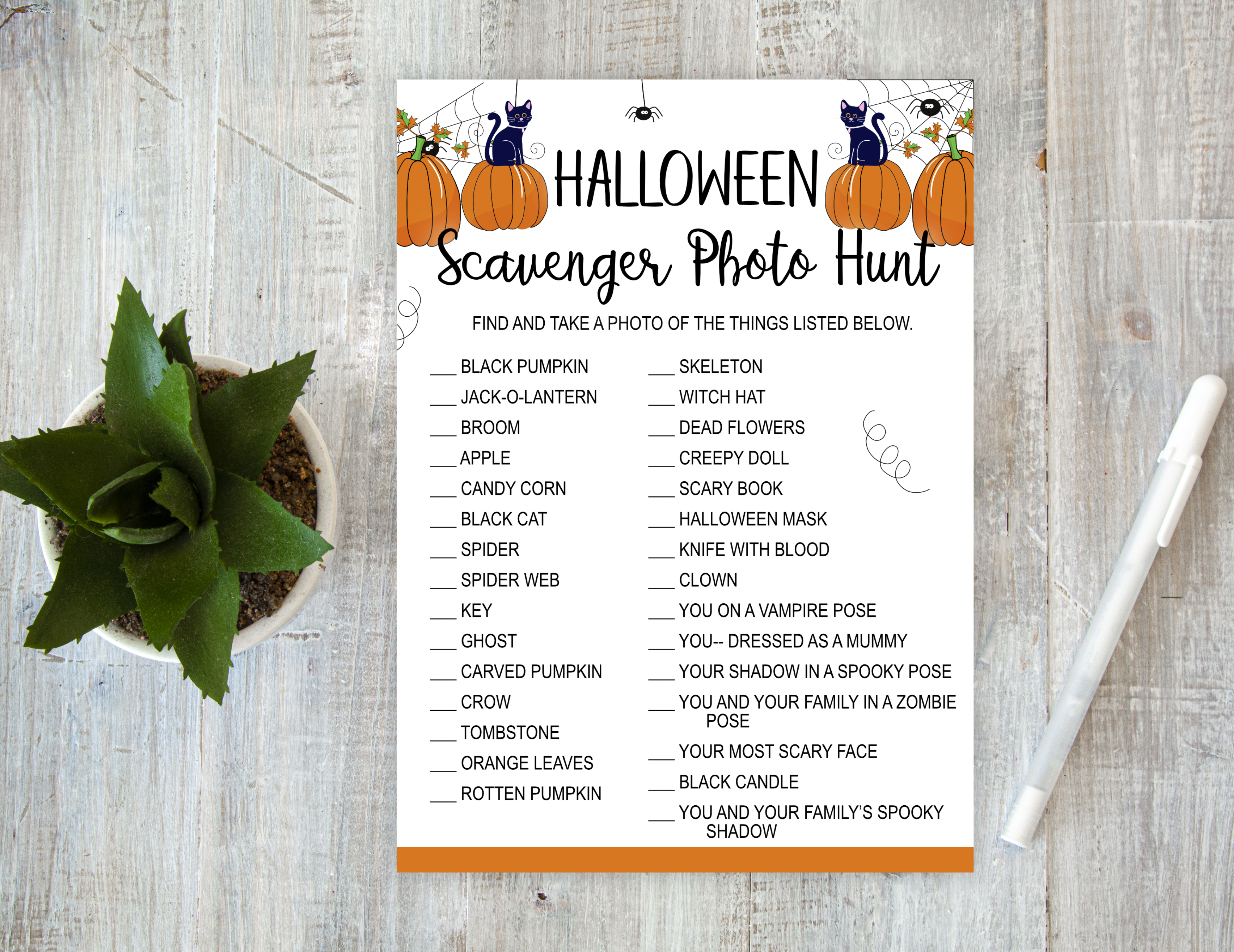 Halloween Engaging Halloween Scavenger Photo Hunt Game for Adults and Kids – Printable Halloween Party Activity Engaging Halloween party game