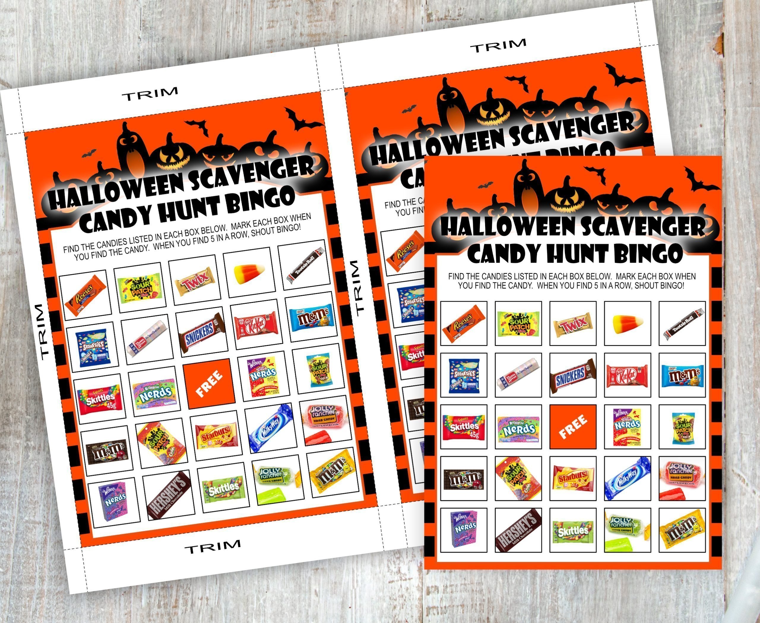 Halloween Halloween Scavenger Candy Hunt Bingo Game Printable for Kids and Adults Bingo_Game