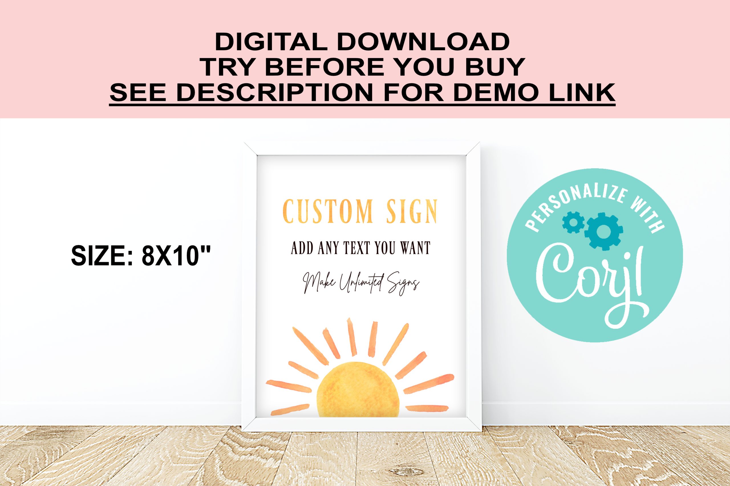 DECOR | SIGNS Editable Sunshine Custom Sign Sun Birthday Party & Baby Shower Decor Baby Shower Table Sign Decor