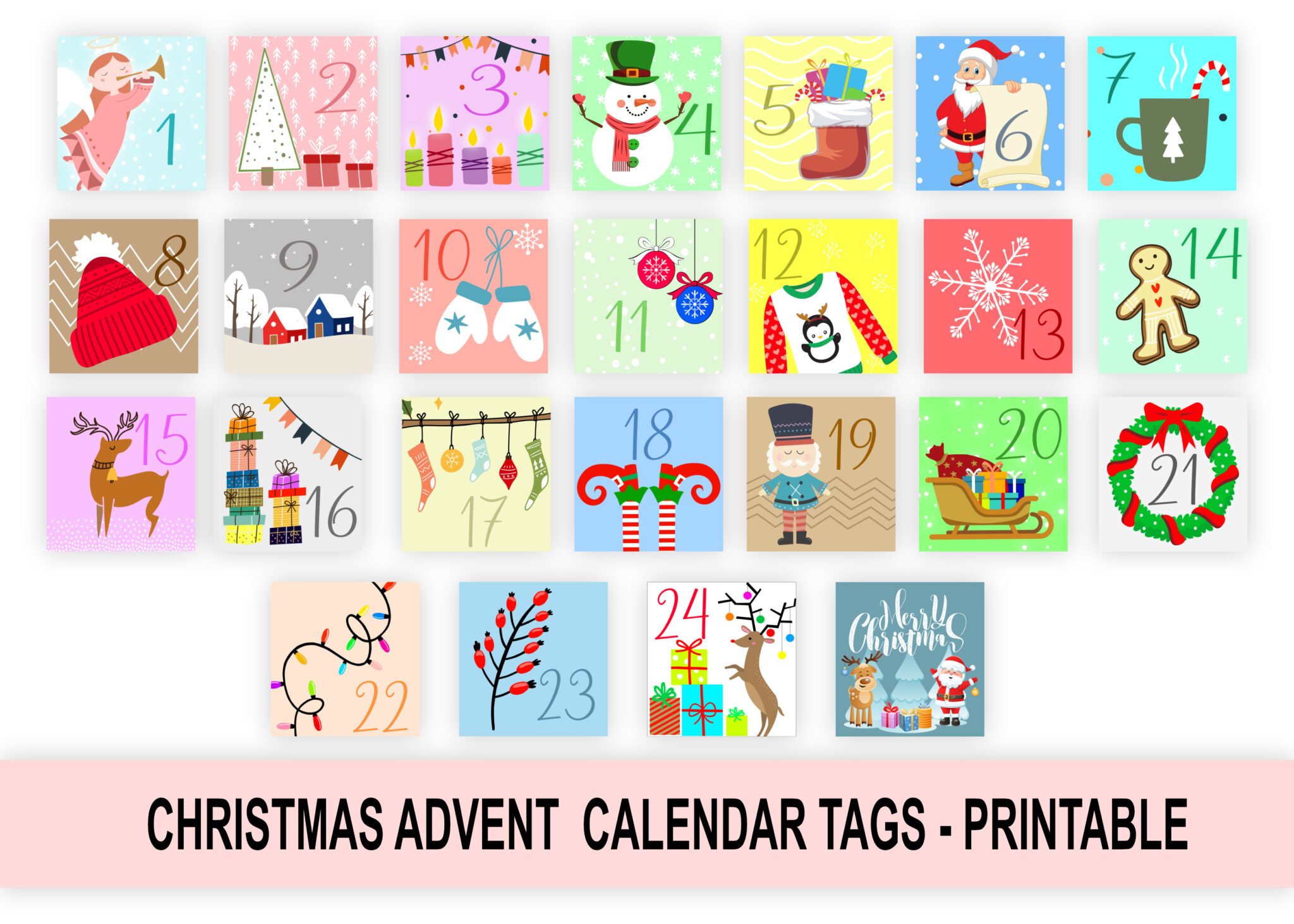 Christmas Advent Calendar Printables Depot