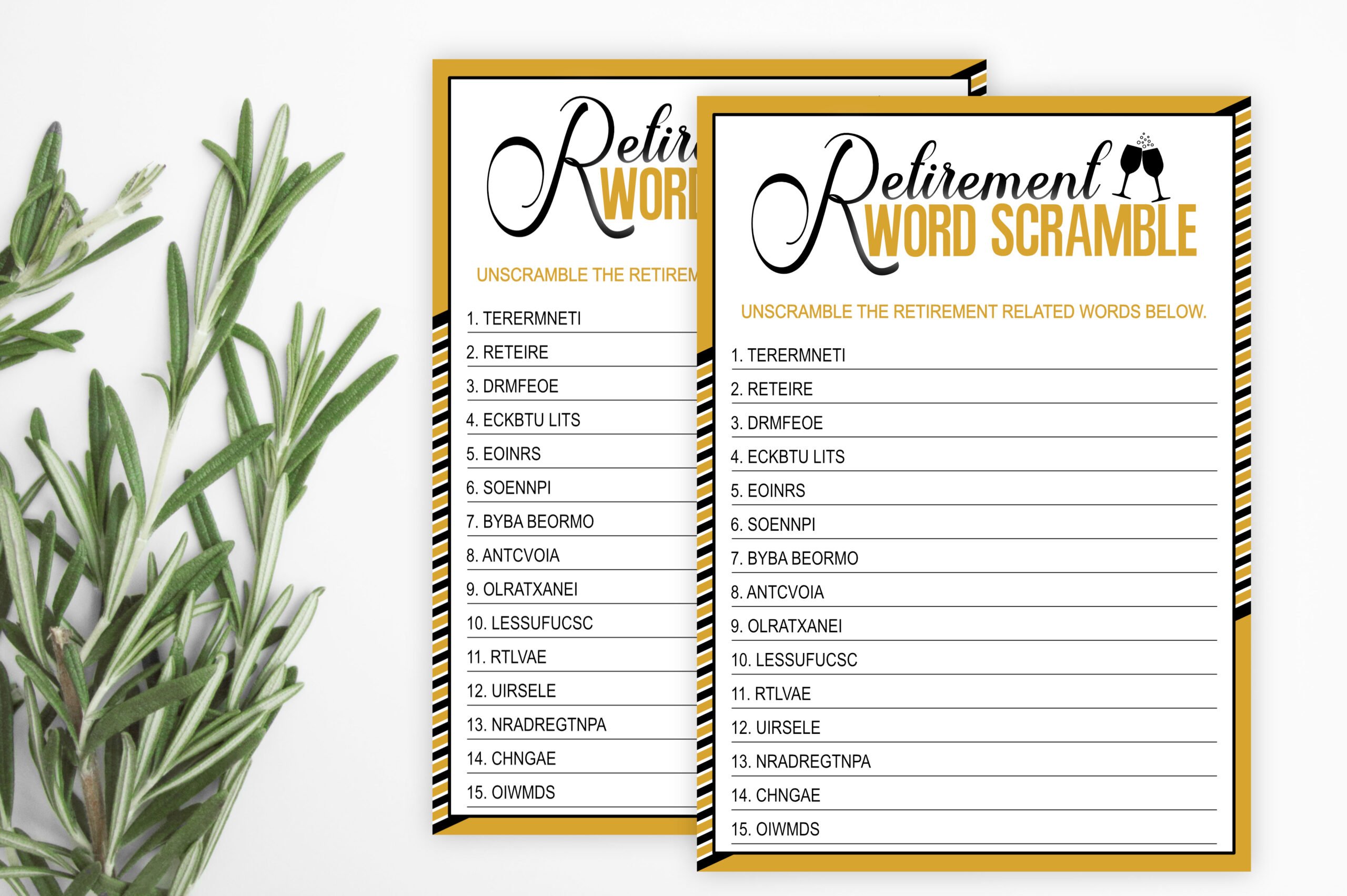 RETIREMENT Word Scramble Game Printables Depot