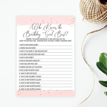 Who Knows The Birthday Girl Best | Printables Depot
